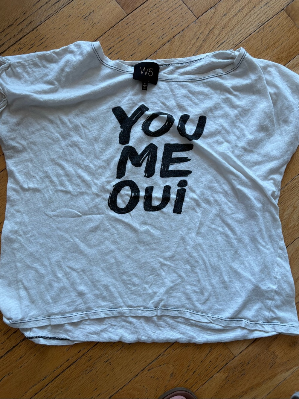 W5 White Graphic Tee - "YOU ME OUI"